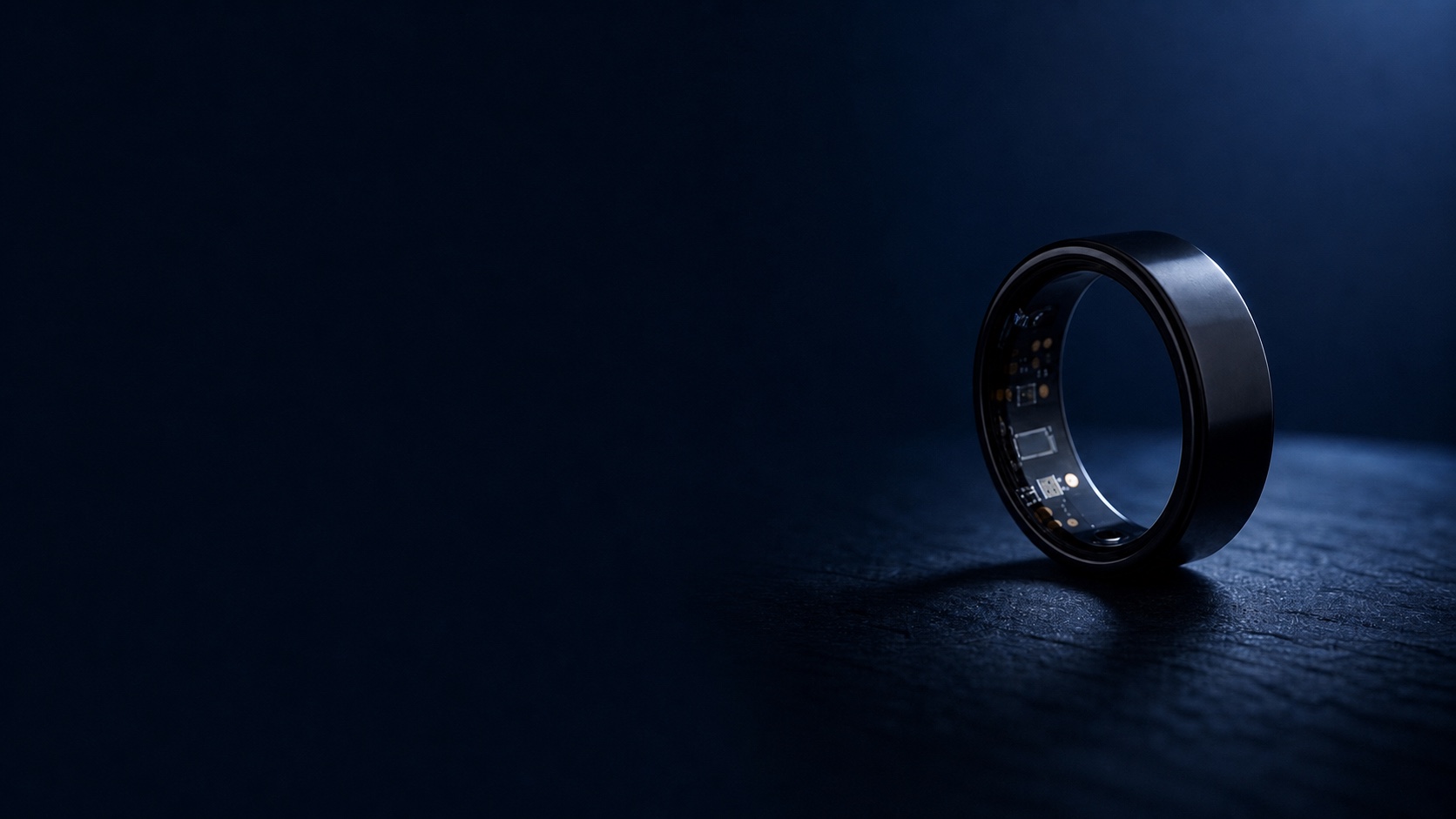 Black QuietSleep Ring showing its inner electronics